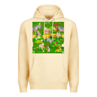 Pina Colada farm life seamless pattern Premium Hoodie - FaDigitalArtStudio