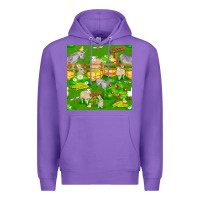 Purple farm life seamless pattern Premium Hoodie - FaDigitalArtStudio