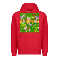 Red farm life seamless pattern Premium Hoodie - FaDigitalArtStudio