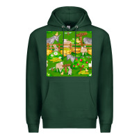 Sports Green farm life seamless pattern Premium Hoodie - FaDigitalArtStudio