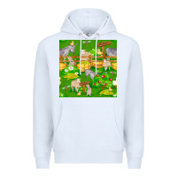 White farm life seamless pattern Premium Hoodie - FaDigitalArtStudio