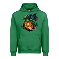 Emerald dragon and a d20 Urban Hoodie - lanVoArt