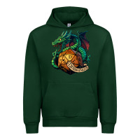 Forest Green dragon and a d20 Urban Hoodie - lanVoArt