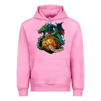 Fuchsia Pink dragon and a d20 Urban Hoodie - lanVoArt