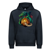 Navy dragon and a d20 Urban Hoodie - lanVoArt
