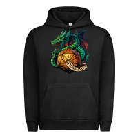 Pigment Black dragon and a d20 Urban Hoodie - lanVoArt