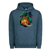 Pigment Midnight Navy dragon and a d20 Urban Hoodie - lanVoArt