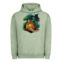 Pigment Oil Green dragon and a d20 Urban Hoodie - lanVoArt