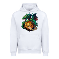 White dragon and a d20 Urban Hoodie - lanVoArt