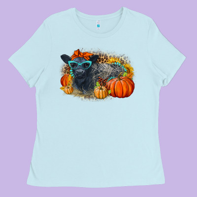 Fall Autumn Baby Calf Ladies Tee Designed By Lillyallendesigns