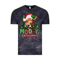 Cloud Black Mooey Christmas Vintage Tee - texasbilliewilder