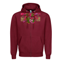 Burgundy Stuck On You Zipper Hoodie - CowhideDigitalArt