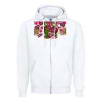 White Stuck On You Zipper Hoodie - CowhideDigitalArt