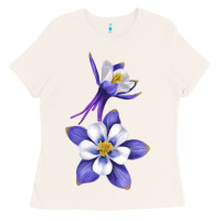 Bone Colorado Rocky Mountain Columbine Flower Ladies Tee - RanaPortraitStore