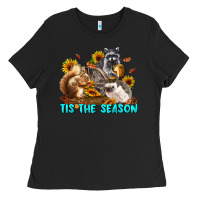 Black Fall Tis The Season Animals Ladies Tee - LillyAllenDesigns
