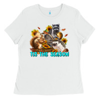 White Fall Tis The Season Animals Ladies Tee - LillyAllenDesigns