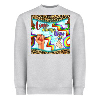 Heather Grey Pride lgbtq love always wins peace gender symbol Heavyweight Sweatshirt - BundleAndBundleShop