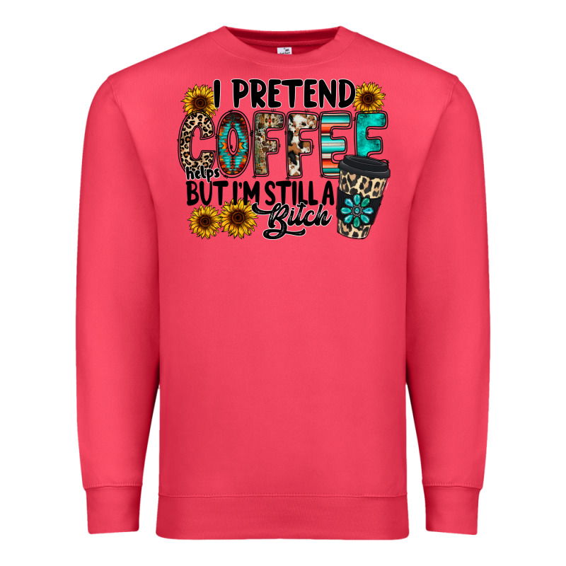 I Pretend Coffee Premium Sweatshirt by RacoonDesign | Teevron