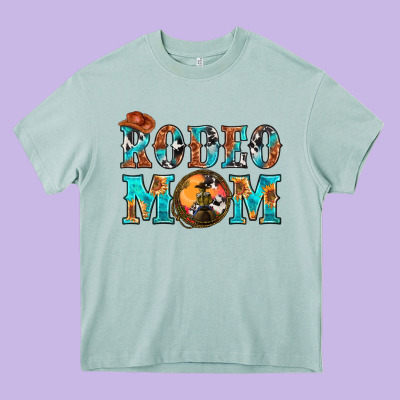 Western Rodeo Mom Heavy Core Tee Designed By Bundleandbundleshop
