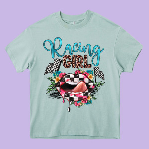 Racing Girl Heavy Core Tee Designed By Jahusdesignshop