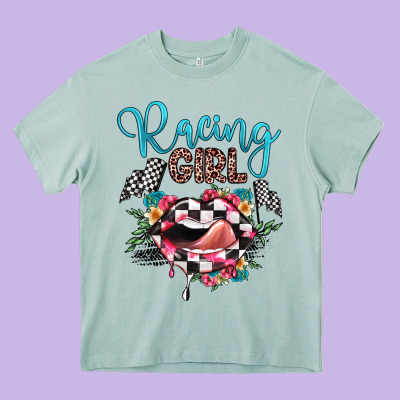 Racing Girl Heavy Core Tee Designed By Jahusdesignshop