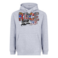 Heather Grey race girl Heavyweight Hoodie - RacoonDesign