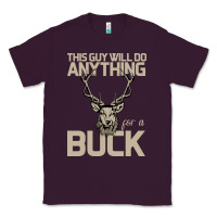 Plum Funny Hunters Will Do Anything For a Buck Hunting Classic Tee - Bettercallsaul