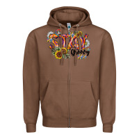 Chestnut Stay Groovy Zipper Hoodie - CowhideDigitalArt