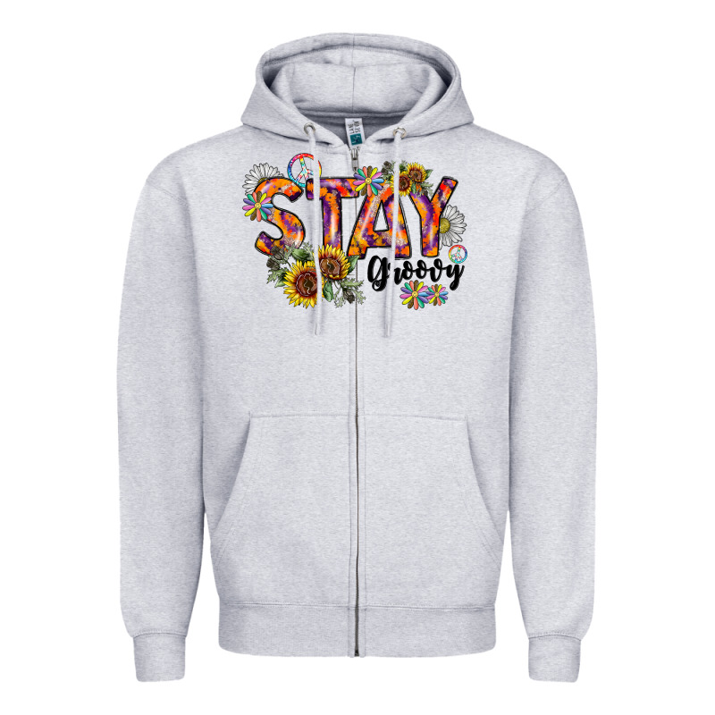 Stay Groovy Zipper Hoodie by CowhideDigitalArt | Teevron