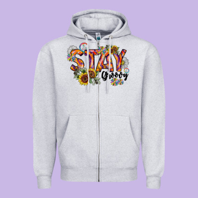 Stay Groovy Zipper Hoodie Designed By Cowhidedigitalart