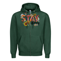 Sports Green Stay Groovy Zipper Hoodie - CowhideDigitalArt