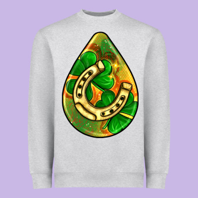 St.patrick's Teardrop Earrings Heavyweight Sweatshirt Designed By Fadigitalartstudio