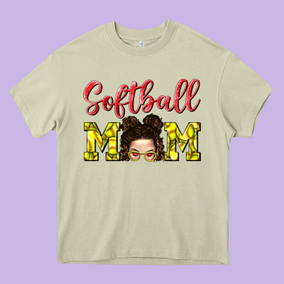 Softball Mom Heavy Core Tee Designed By Bundleandbundleshop