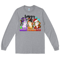 Heather Grey happy hallothanksmas unicorn Long Sleeve Tee - CowGirlArtShop