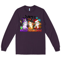 Plum happy hallothanksmas unicorn Long Sleeve Tee - CowGirlArtShop