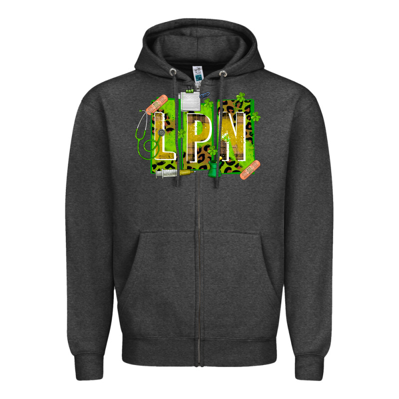 St. Patricks Day Lpn Zipper Hoodie by CowhideDigitalArt | Teevron