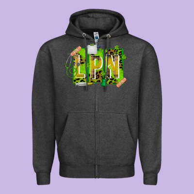 St. Patricks Day Lpn Zipper Hoodie Designed By Cowhidedigitalart