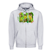 Heather Grey St. Patricks Day Lpn Zipper Hoodie - CowhideDigitalArt