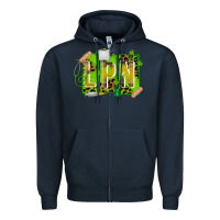 Navy St. Patricks Day Lpn Zipper Hoodie - CowhideDigitalArt
