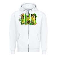 White St. Patricks Day Lpn Zipper Hoodie - CowhideDigitalArt
