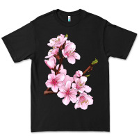 Black Peach Blossom Illustrations Premium Tee - LillyAllenDesigns