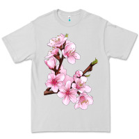 Dove Grey Peach Blossom Illustrations Premium Tee - LillyAllenDesigns