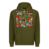 Army Green christmas donkey Premium Hoodie - FaDigitalArtStudio