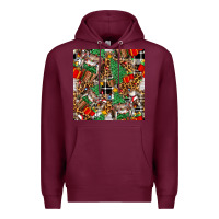Burgundy christmas donkey Premium Hoodie - FaDigitalArtStudio