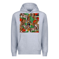 Heather Grey christmas donkey Premium Hoodie - FaDigitalArtStudio