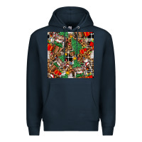 Navy christmas donkey Premium Hoodie - FaDigitalArtStudio