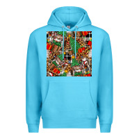 Ocean Blue christmas donkey Premium Hoodie - FaDigitalArtStudio