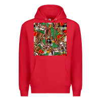 Red christmas donkey Premium Hoodie - FaDigitalArtStudio