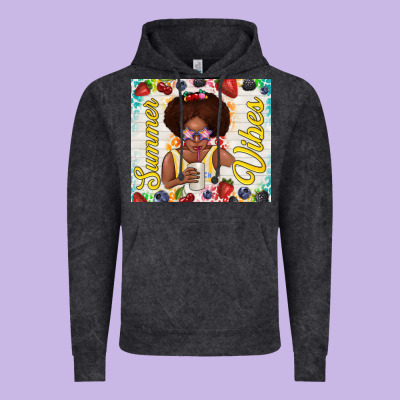 Summer Vibes Afro Kid Vintage Hoodie Designed By Tumblerdesignbyshophia