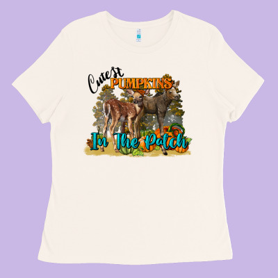 Fall Cutest Pumpkin In The Patch Deer Ladies Tee Designed By Lillyallendesigns